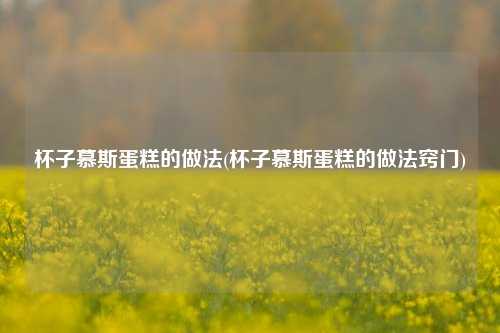 杯子慕斯蛋糕的做法(杯子慕斯蛋糕的做法窍门)