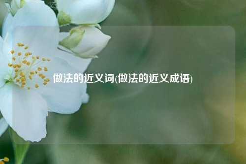 做法的近义词(做法的近义成语)